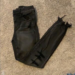 AE Black Ripped Jeans, Size 4 Short